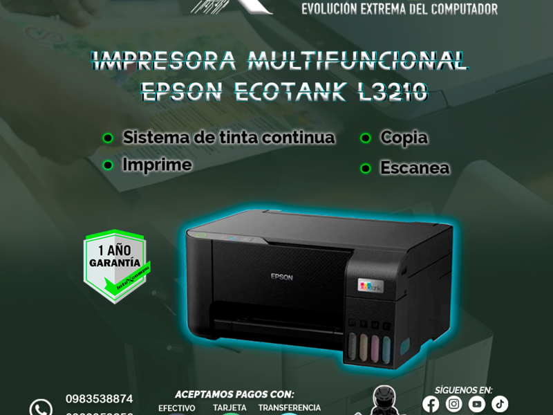 Impresora Epson EcoTank L3210 Ecuador